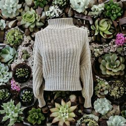 H&M Soft, Chunky Taupe Sweater, Size XS, MSRP $30