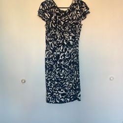 Ralph Lauren Blue And White Dress Size 14