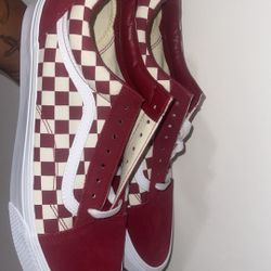 Red Checkered Vans Size 12 Men’s 