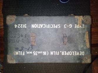 WWII US Military Morse Type G-3 Film Developer Processing Tank w/ Original Spec 31224 Transit Case