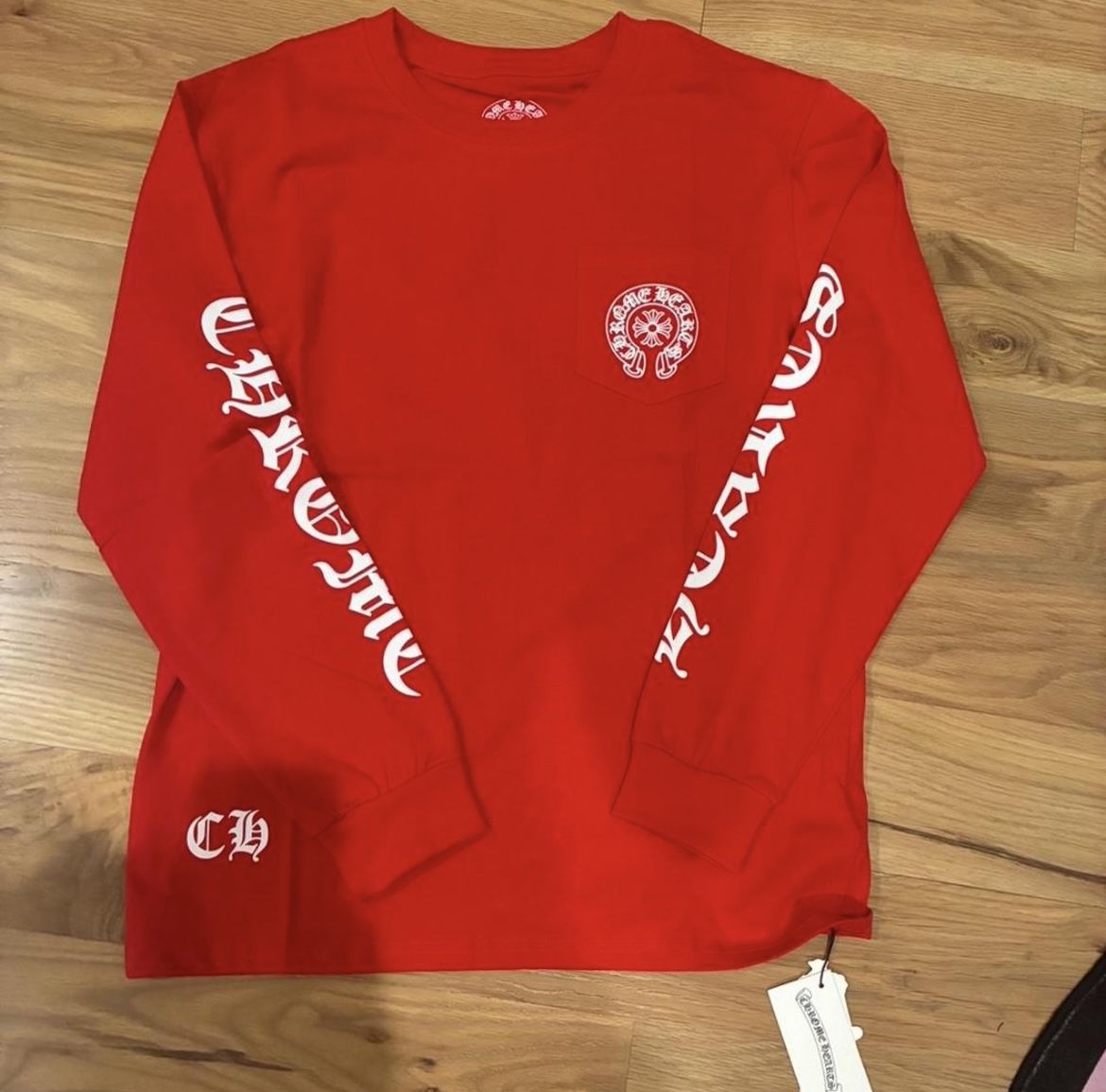Red Chrome heart longsleeve