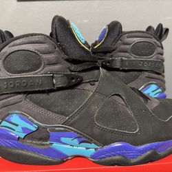 2007 Nike Air Jordan Aqua 8 Size 9.5 OG Retro Men's Sneakers Shoes Max Dunk Kobe