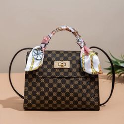 Twist lock Satchel Bag with scarf
