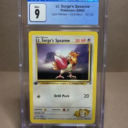 2000 Lt. Surge’s Spearow 52/132 (Eng)  1st Edition - Gym Heroes - CGC 9 Mint 