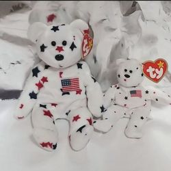 Glory the Bear & TEENIE Beanie Glory: TY Beanie Baby 4th of July EXCLUSIVE in US