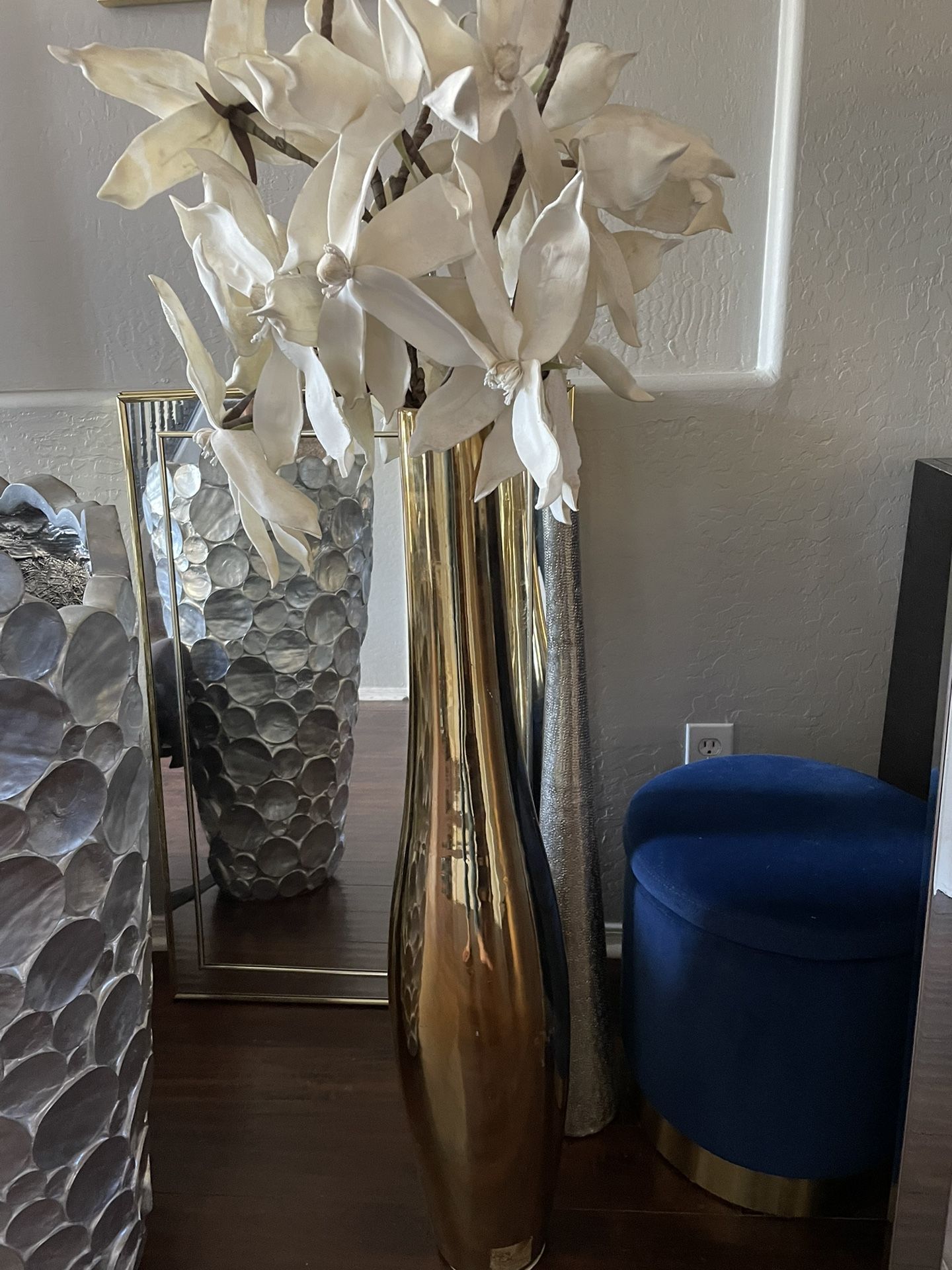 Z Gallerie Gold Vase with Flowers for Sale in Laveen Village, AZ OfferUp