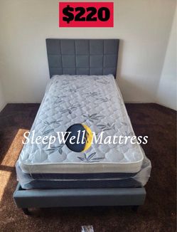 Twin size bed frame with mattress