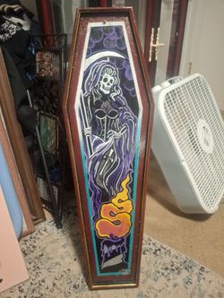 Handpainted coffin bathtray/wallart