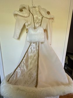 Two Girls Costumes: Snow Princess-Gold And Witch-Black