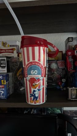 Universal Studios Hollywood 60th Anniversary Glamour Tram Woody Woodpecker Souvenir Cup, featuring