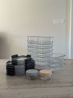 Glass Food Storage Container Set + Locking Lids