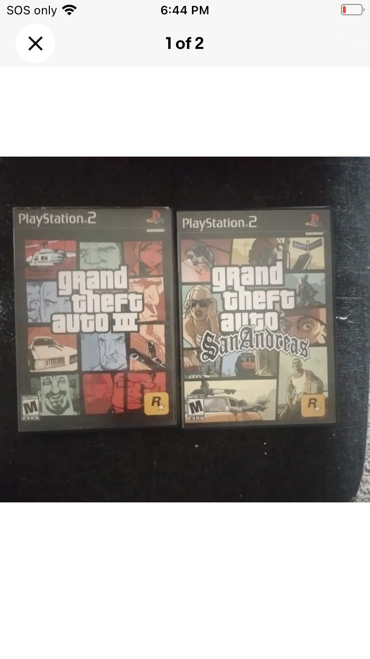 Grand Theft Auto San Andreas  and GTA III Complete w/ Map & Manua. PS2 