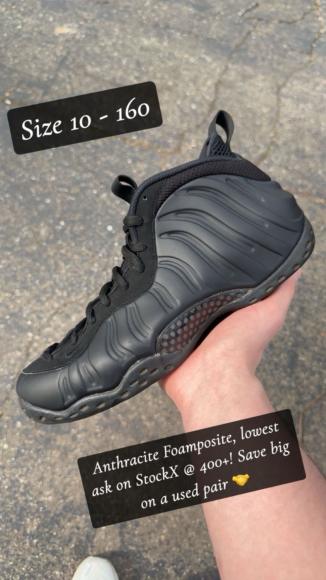 Nike Foamposite Anthracite Size 10