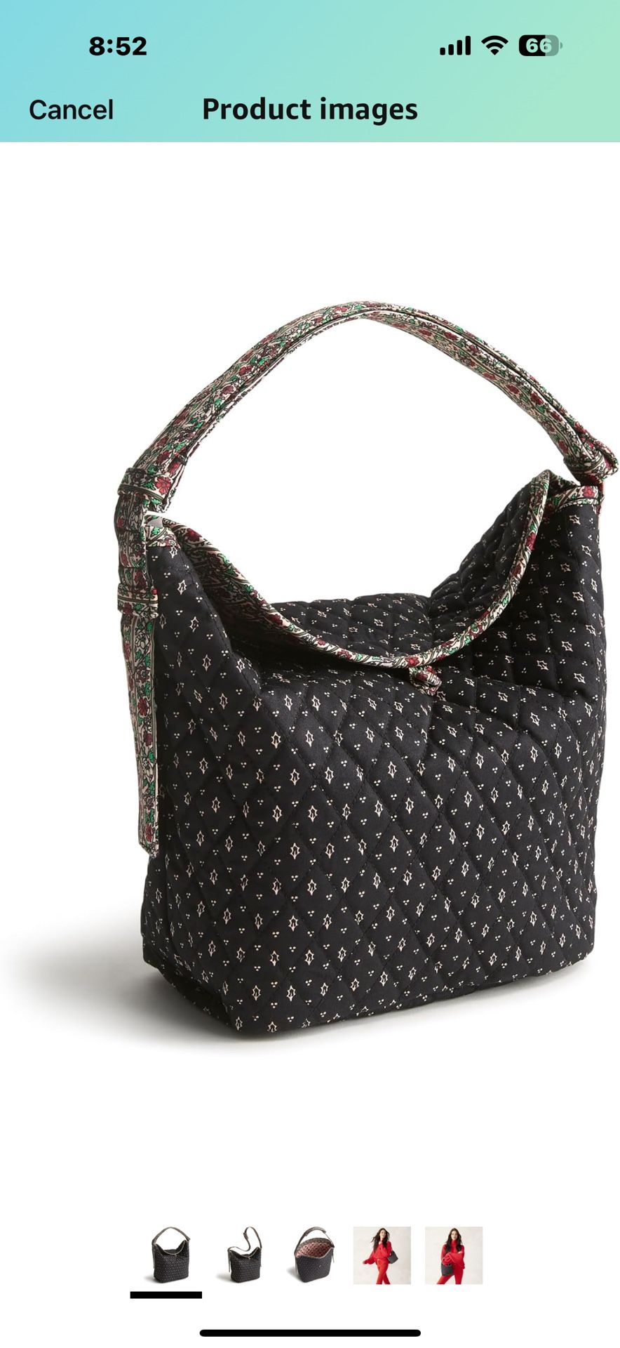 Vera Bradley Premium Cotton Astoria Shoulder Bag Color: Holly Days Fabric type 100% Cotton Origin Imported Closure type Button Lining Cotton About t