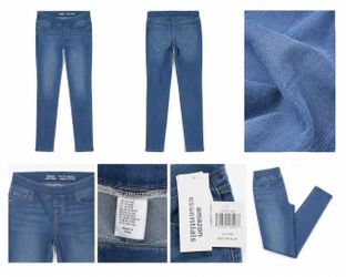 Amazon Essentials Women’s Pull-On Jeggings Size 12 Long – Medium Blue – New With Tags