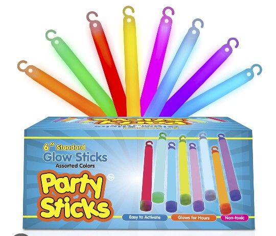 PartySticks Glow Sticks Party Supplies for Kids and Adults (25pk Assorted) - 6 Inch Bulk Glow Light Up Sticks Party Favors, Glow in the Dark Party Dec