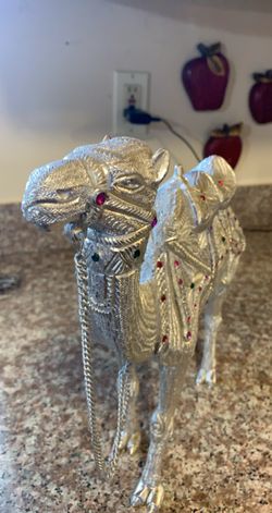 Silver plated camel with Ruby’s