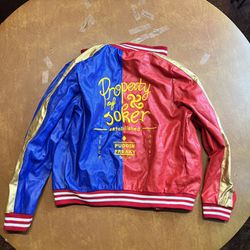 Suicide Squad Harley Quinn Property Of Joker Bomber Jacket Two Tone Zip Up #226/5