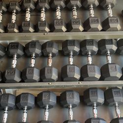 Rubber Hex Dumbbells 