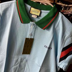Gucci Baby Blue Polo Shirt 💥Fast Shipping 💥 Hablo Español 💥
