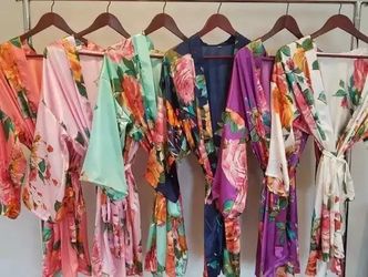 Plus size Flower Kimono pajamas -Robe-1 piece