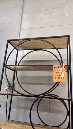 Black Metal Geometric Bookcase