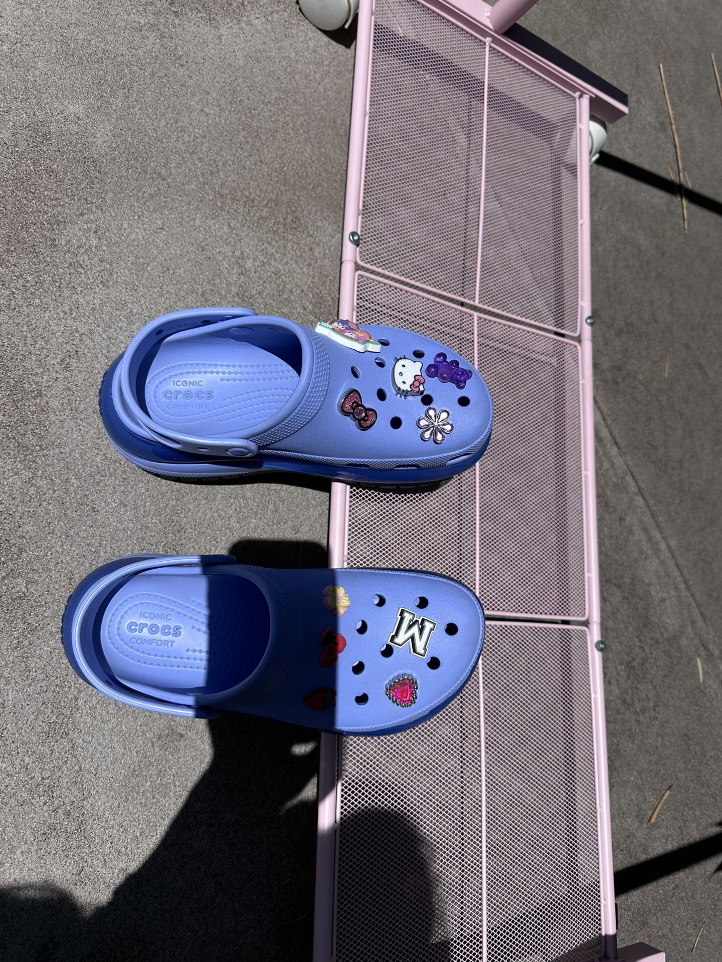 Lavender Crocs With Pins Women Size 8