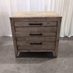 Casana Furniture Distressed Wood Three-Drawer Nightstand