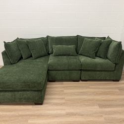 The Dawson 3-Piece Sectional Sofa with Chaise Lounge (Olive) — Delivery Available!