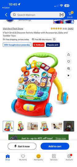 VTech Stroll & Discover Activity Walker with Accessories, Baby and Toddler Toys