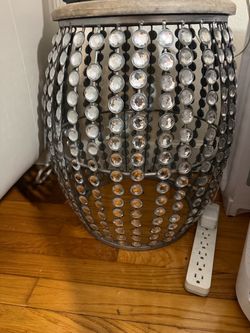 Metal Crystal Bead Accent Table
