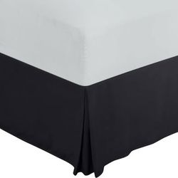 KING Black Tailored Bedskirt | 18" Drop | Only Used for Staging
