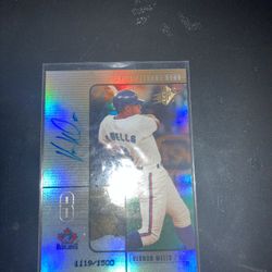 2000 SPX Vernon Wells On Card Auto 1119/1500 Toronto Blue Jays