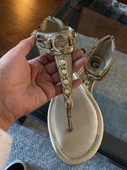 Sandals Guess Gold And Pearls