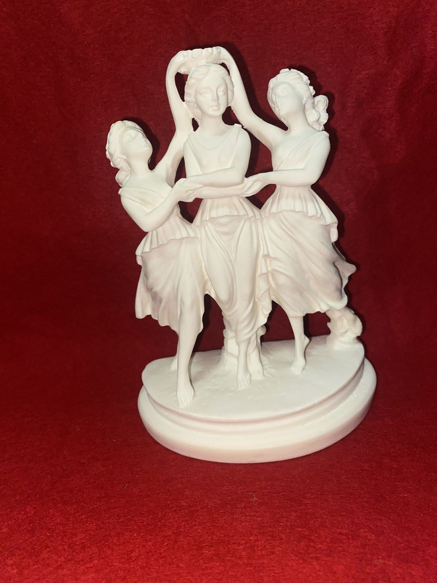 Vintage 6 Inch Alabaster Greek 3 Sisters Figurine Imported From Greece