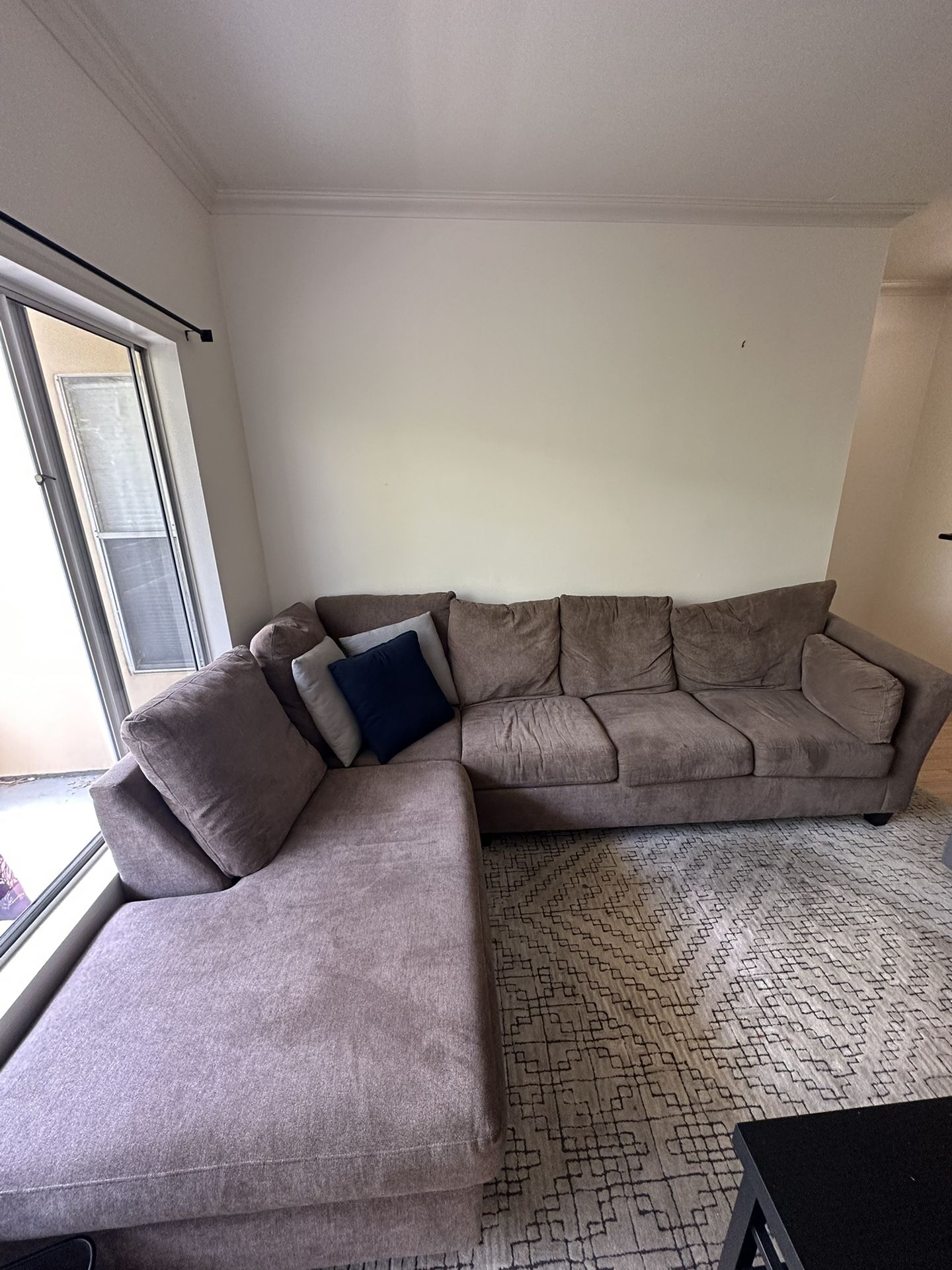 Brown L Couch / Sofa