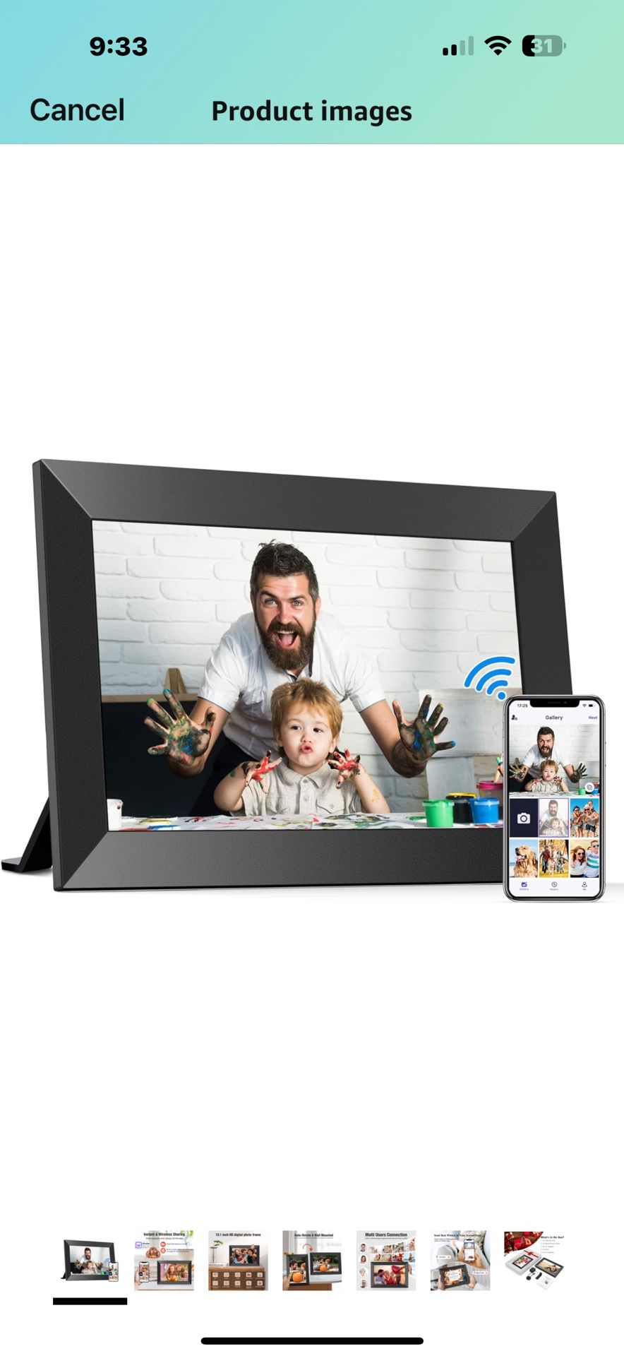 10.1 Inch WiFi Digital Picture Frame, IPS HD Touch Screen Cloud Smart Photo Frames with Built-in 32GB Memory, Wall Mountable, Auto-Rotate, Share Photo