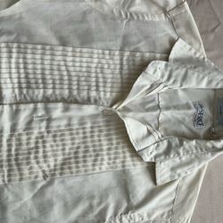 This is a white formal tuxedo shirt by Ms. Sero Shirtmaker. vintage 
