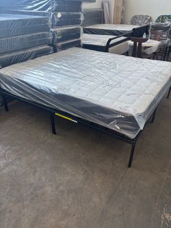 King size bed frame and mattress
