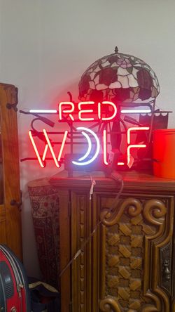 Red Wolf Beer Neon Sign