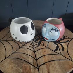 Nightmare Before Christmas Jack & Sally Mugs Set