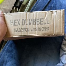 Hex Dumbbells 15 Lbs 