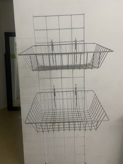 Chrome Baskets For Grid Wall (6) $5 Each Or All For $25