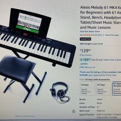 Alesia Melody 61Mk4 Keyboard Piano Package