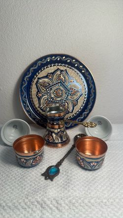 Elegant hammered coffee set/ 7 pieces