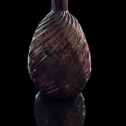 EMIL LARSON SOUTH JERSEY 1(contact info removed) Purple SWIRL GLASS BOTTLE MINI FLASK 