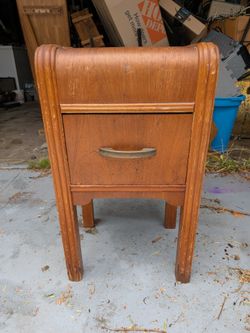 Vintage Art Deco Waterfall Side Table / Nightstand