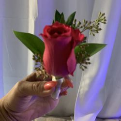 Pink Rose Boutonnière For Dance 
