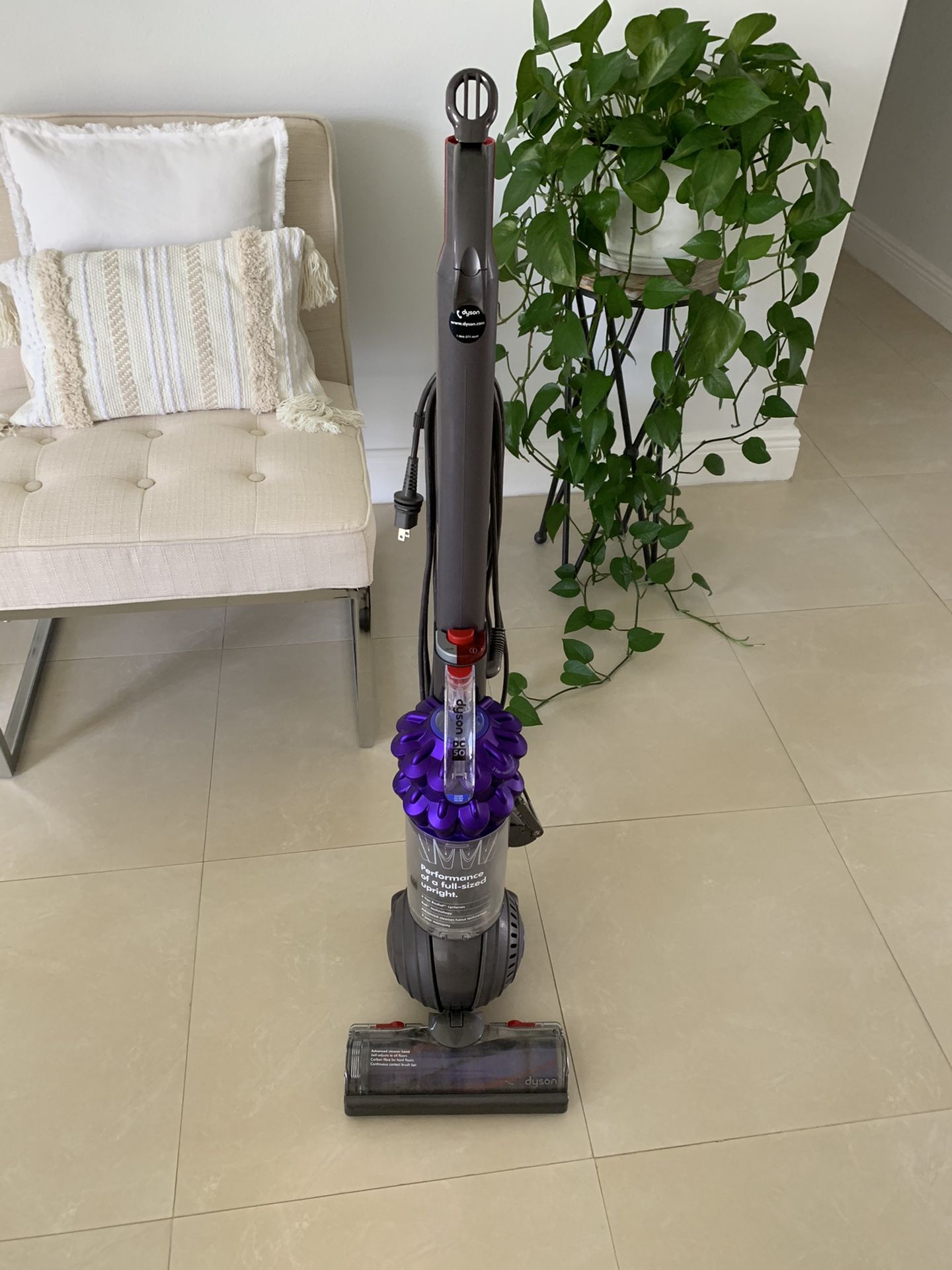 Dyson DC50 Animal Compact Upright Vacuum Cleaner, Iron/Purple - Corded