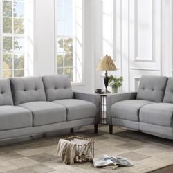 Gray 2-piece Sofa Set 